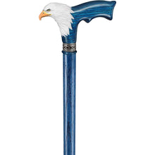 Hand-Painted Bald Eagle Wooden Walking Cane for Men