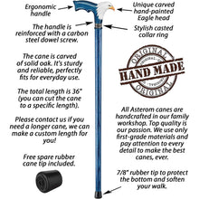 Hand-Painted Bald Eagle Wooden Walking Cane for Men