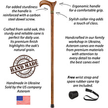 Derby Walking Cane for Men and Women, Oak Wood