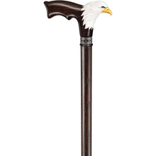 Hand-Painted Bald Eagle Wooden Walking Cane for Men