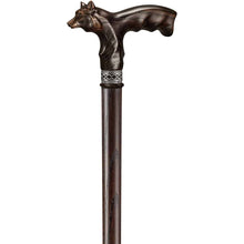 Wolf Garmr Carved Wooden Walking Cane - Custom Length and Color