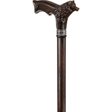 Wolf Fenrir Carved Walking Cane - Custom Length and Color