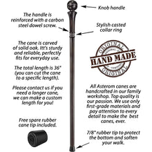 Planet Destroyer Knob Walking Stick, Unique Design