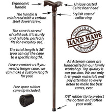 Celtic Bear - Fashionable Walking Cane, Handmade