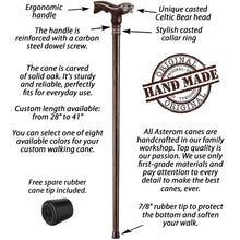 Celtic Bear - Fashionable Walking Cane, Handmade