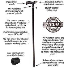 Stylish Walking Cane - Labrador Design - Hand Carved Wooden Walking Stick