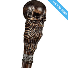 Bearded Skull Walking Cane Sturdy Fully Carved Canes Sticks