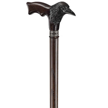 Carved Raven Walking Cane, Custom Length & Color