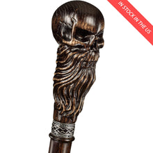 Bearded Skull Walking Cane Sturdy Carved Canes Sticks