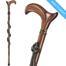Snake Cane - Black Mamba Design - Custom Length and Color