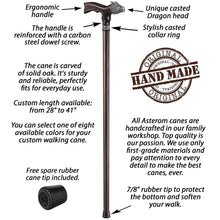 Dragon Walking Cane - Custom Length and Color