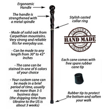 Knob Walking Stick Sturdy Wooden Cane - Custom Length & Color