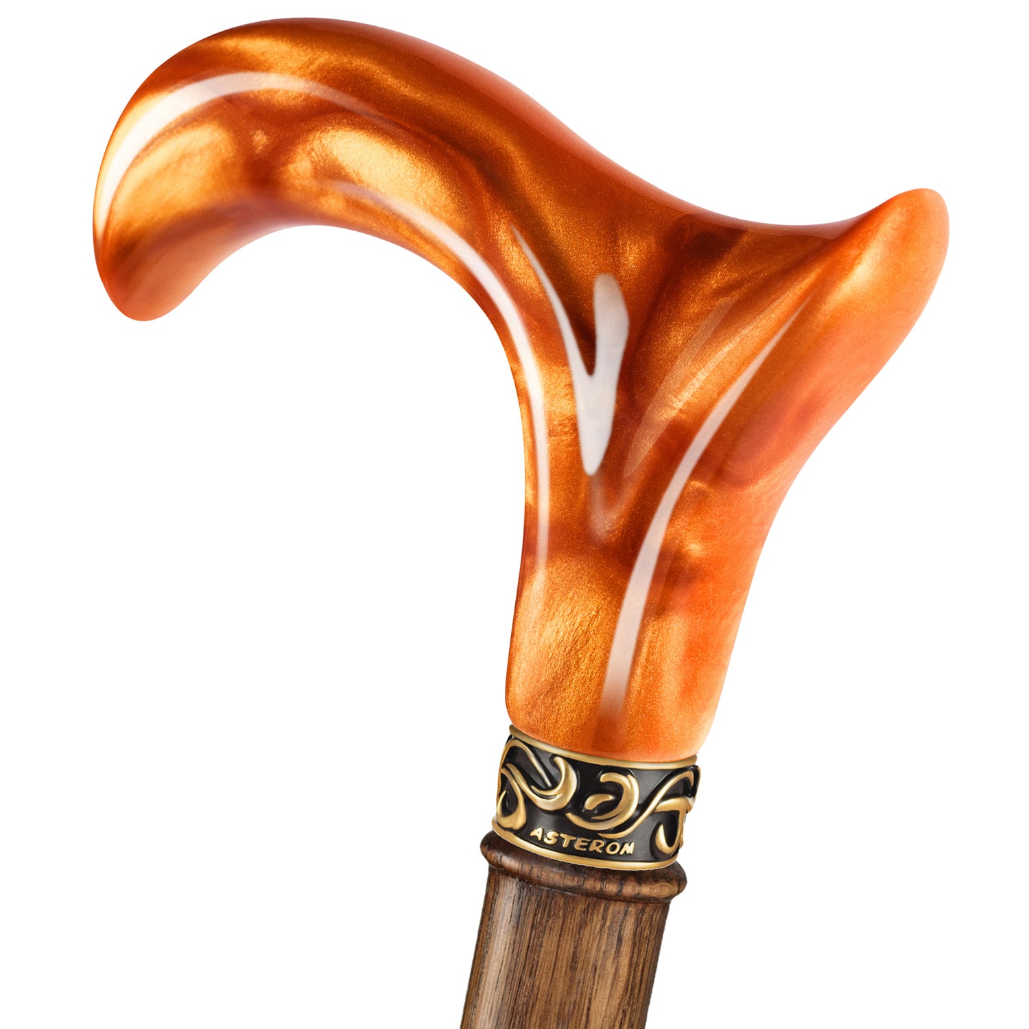 Custom Fancy Cane with Epoxy Handle and Wooden Shaft