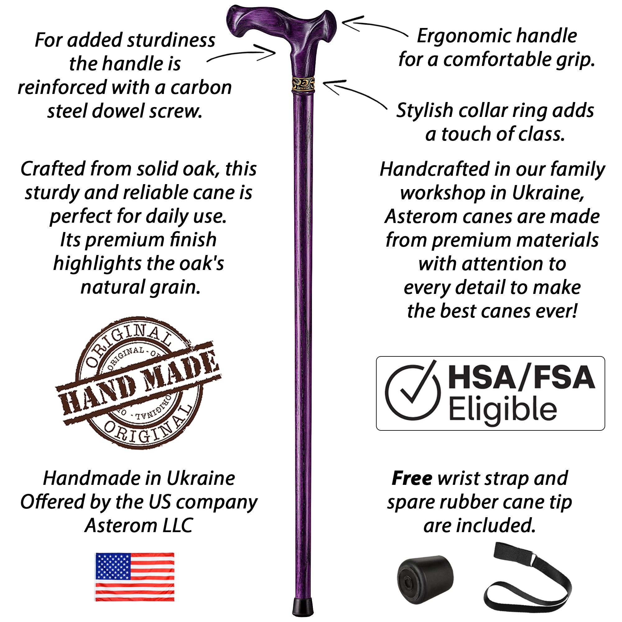 Vesper - Walking Cane with Anatomical Handle