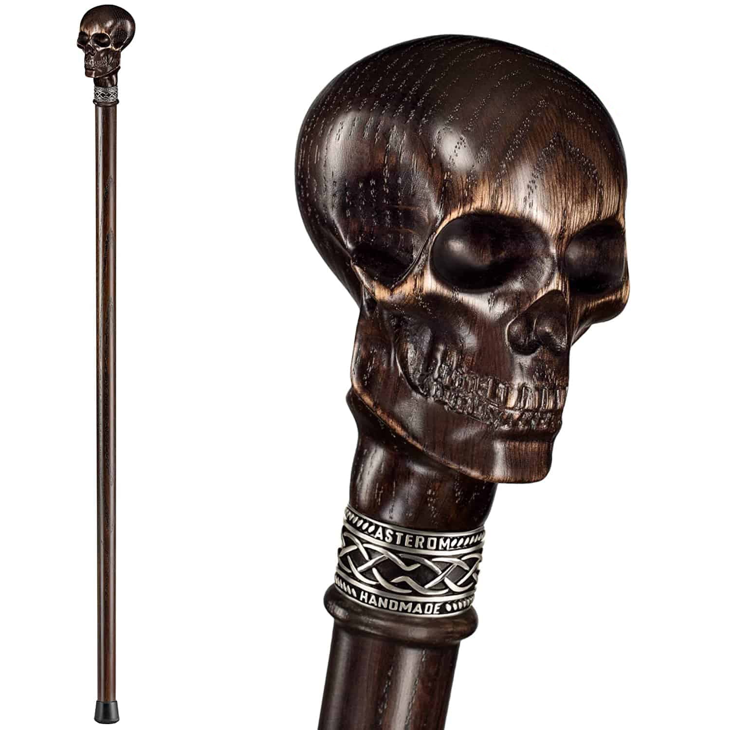 Skull Walking Cane Sturdy Fully Carved Canes Sticks