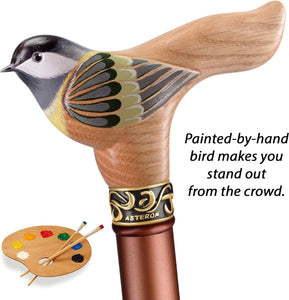Hand-Painted Birdie Walking Cane for Women