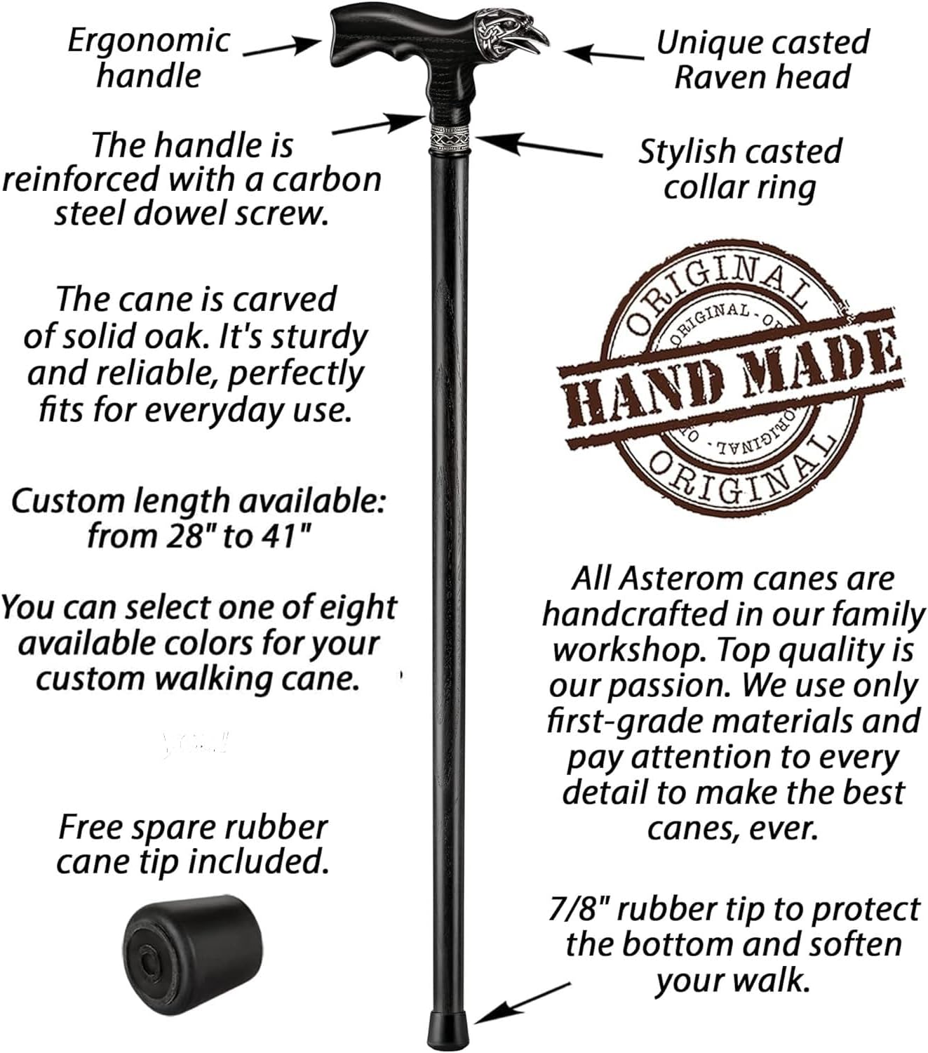 Celtic Raven Cane - Custom Length and Color