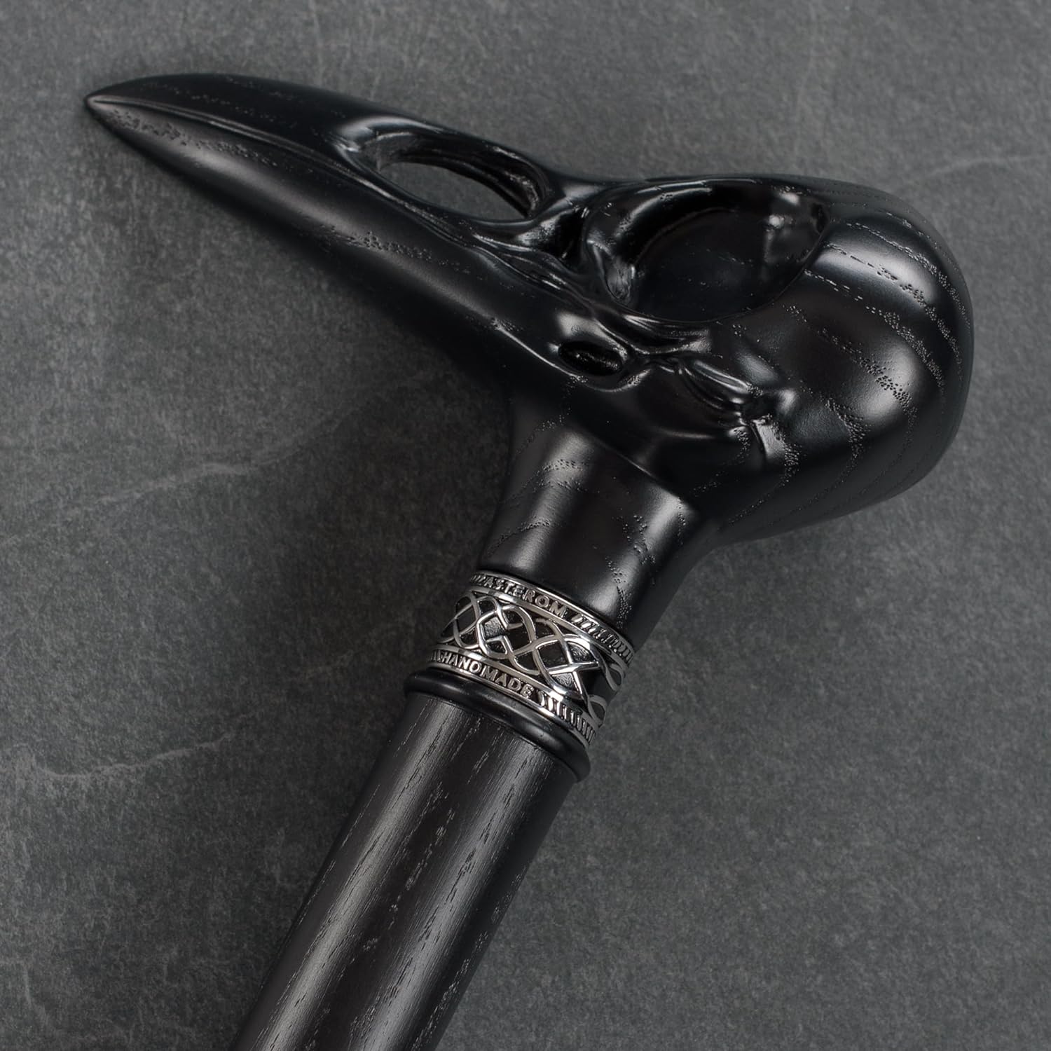Raven Skull Walking Cane, Custom Length & Color