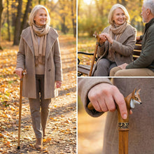 Carved & Hand-Painted Fox Walking Cane - Custom Length & Engraving