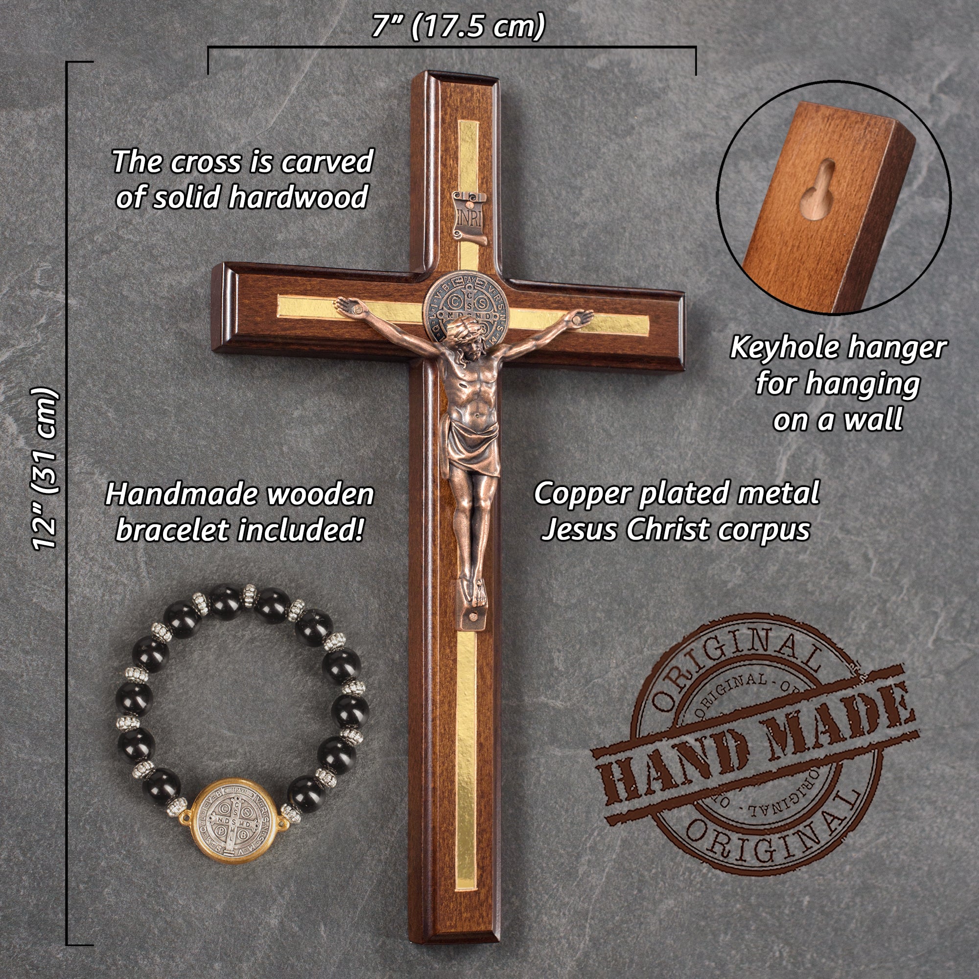 Handmade St Benedict Crucifix Wall Cross
