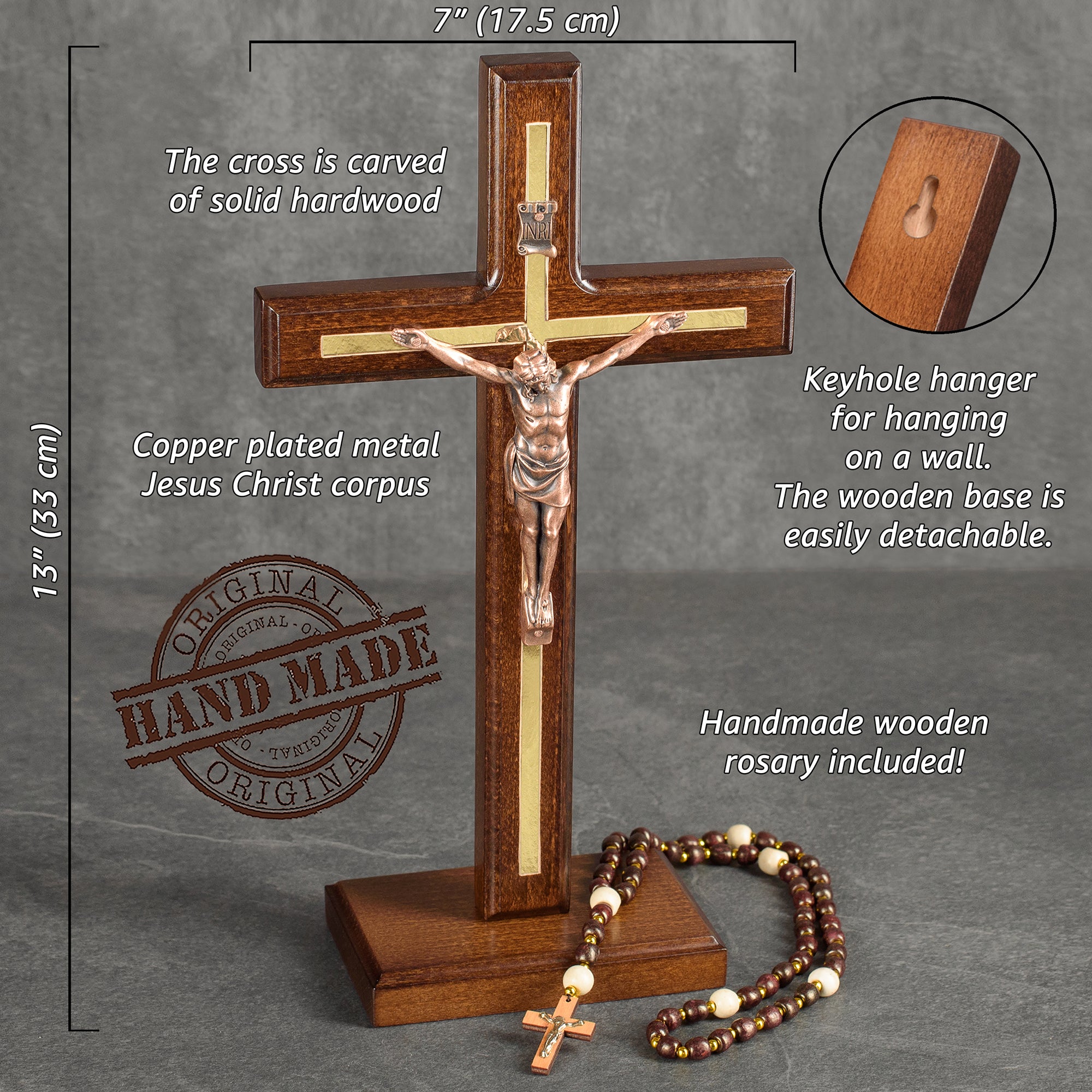 Handmade Standing Crucifix Wall Cross