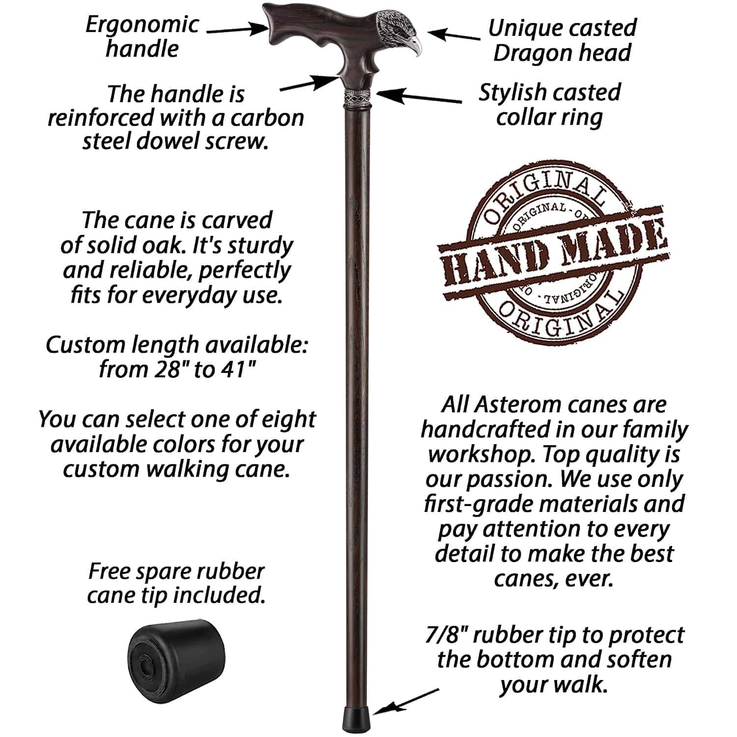 Eagle - Custom Handmade Wooden Walking Cane