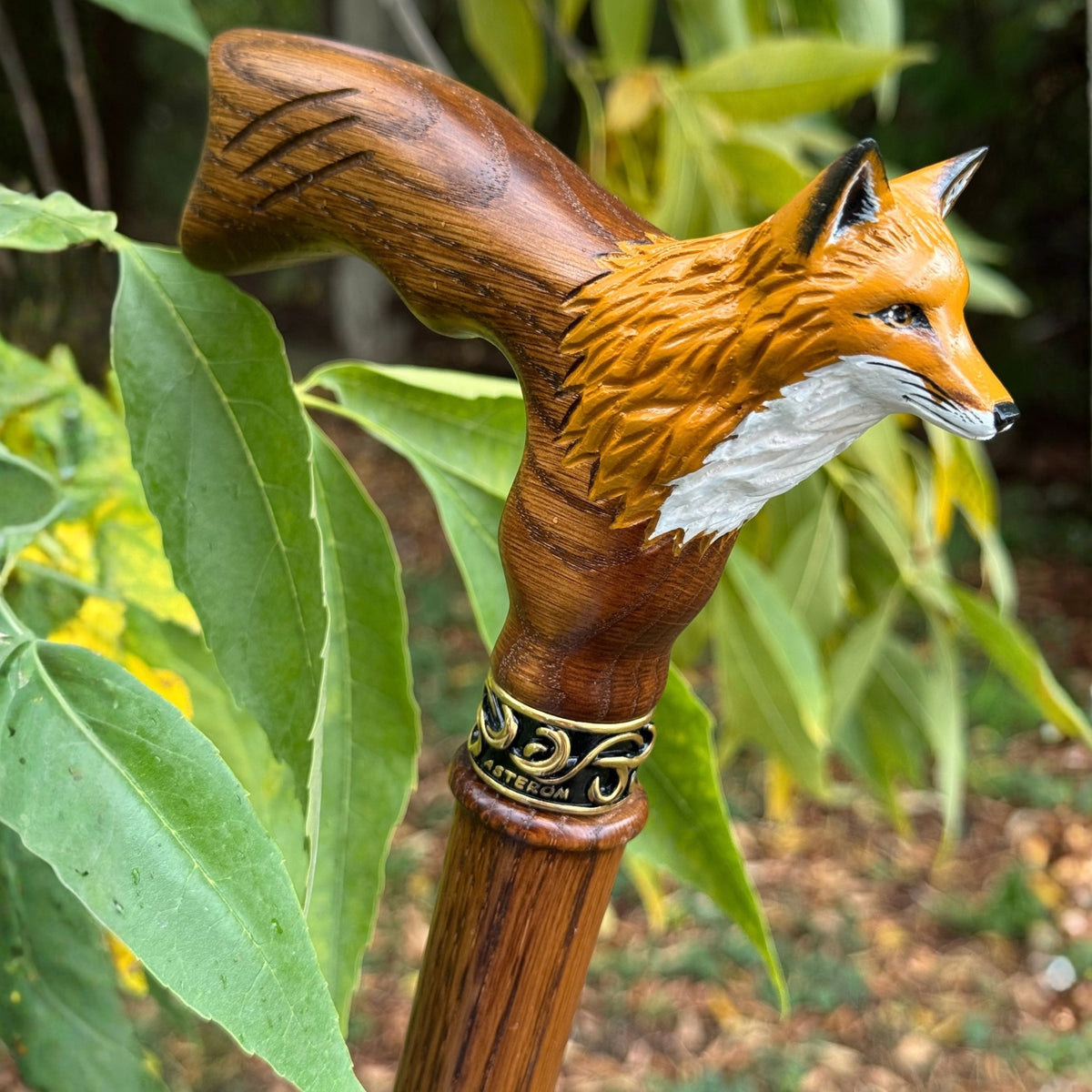 Hand-Painted Fox Cane - Custom Length