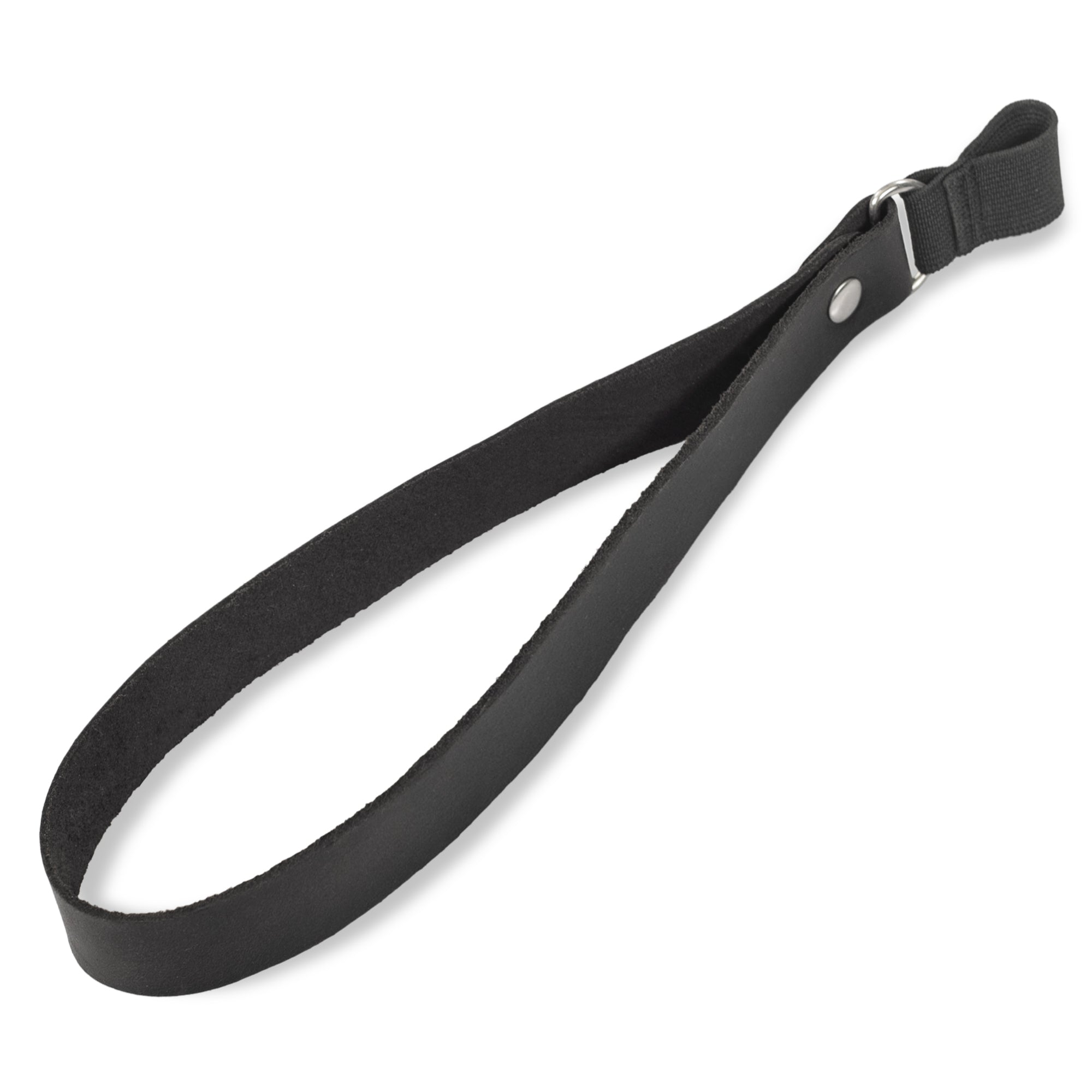 Black Leather Wrist Strap for Canes and Walking Sticks