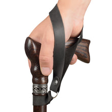 Black Leather Wrist Strap for Canes and Walking Sticks