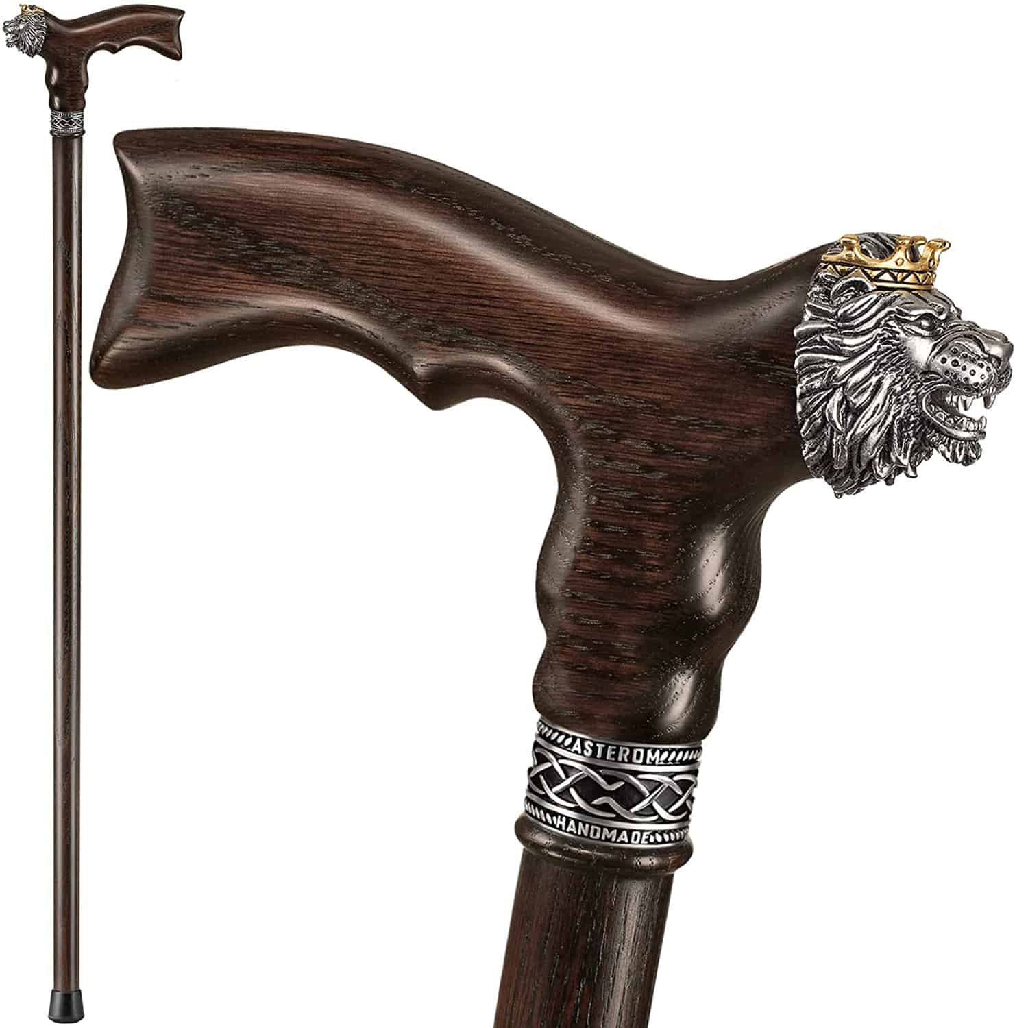 Exclusive Lion King Wooden Walking Cane for Men