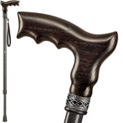 Cool Carbon Adjustable Cane with Ergonomic Wooden Handle