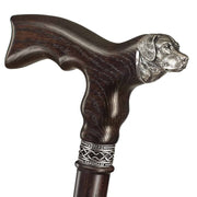 Stylish Walking Cane - Labrador Design - Hand Carved Wooden Walking Stick