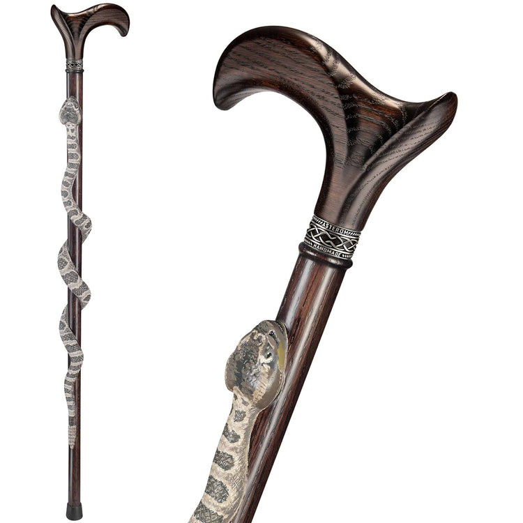 Hand-Painted Rattlesnake Cane - Custom Length and Color