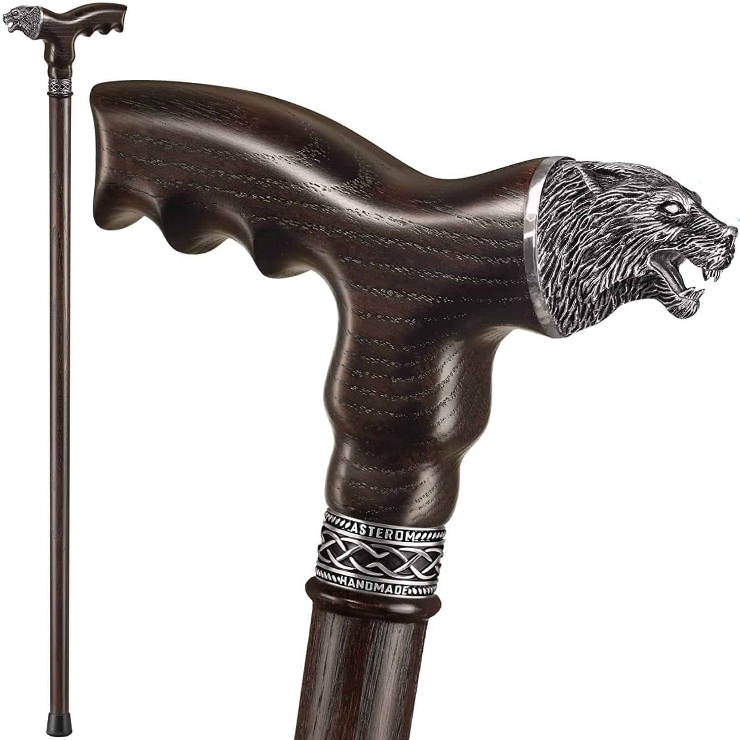 Wolf Walking Cane, Custom Length & Color