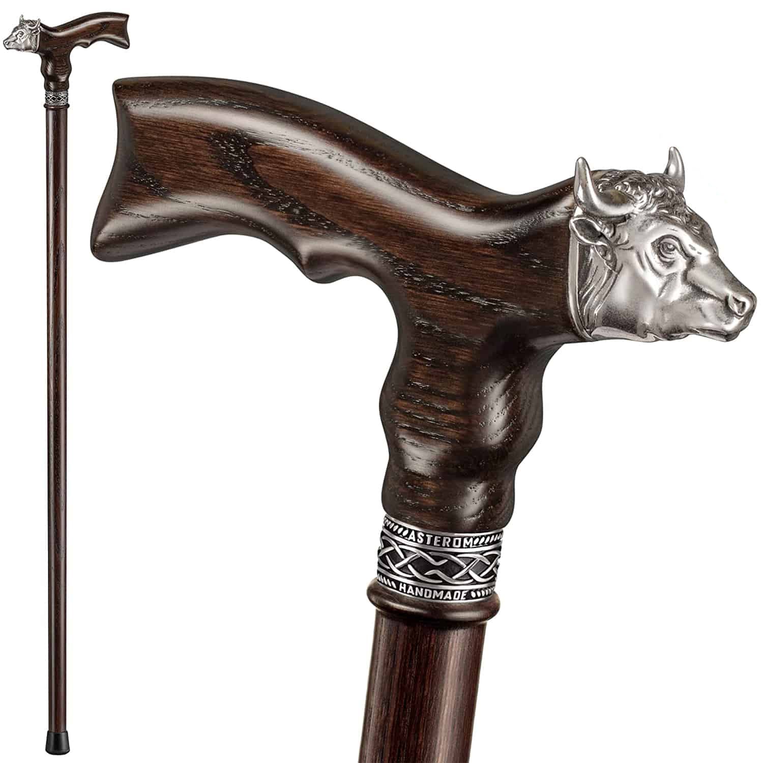 Bull Walking Cane, Custom Length & Color