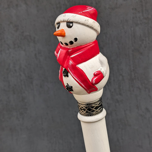 Hand-Painted Snowman Cane - Custom Length