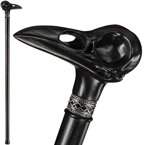 Plague Doctor Cane, Raven Skull, Gothic Cane for Men