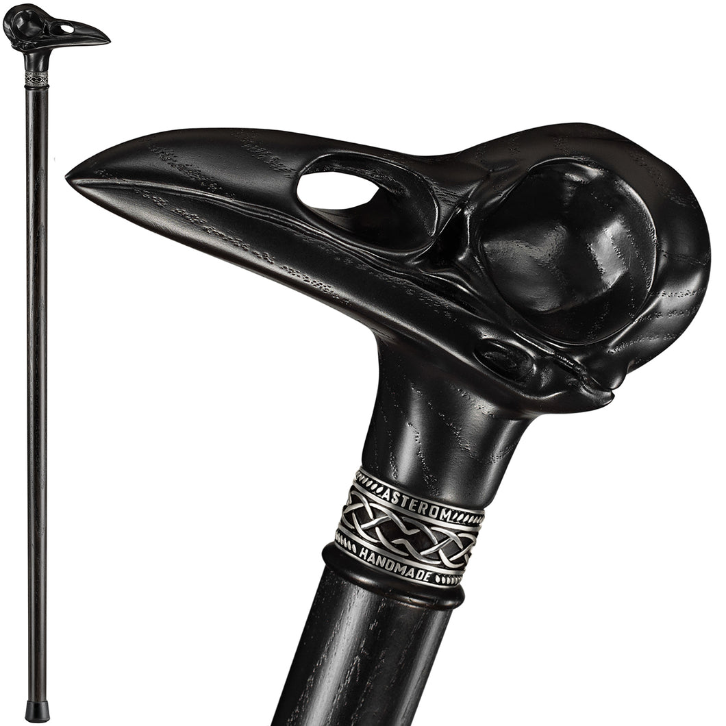Plague Doctor Cane, Raven Skull, Gothic Cane for Men
