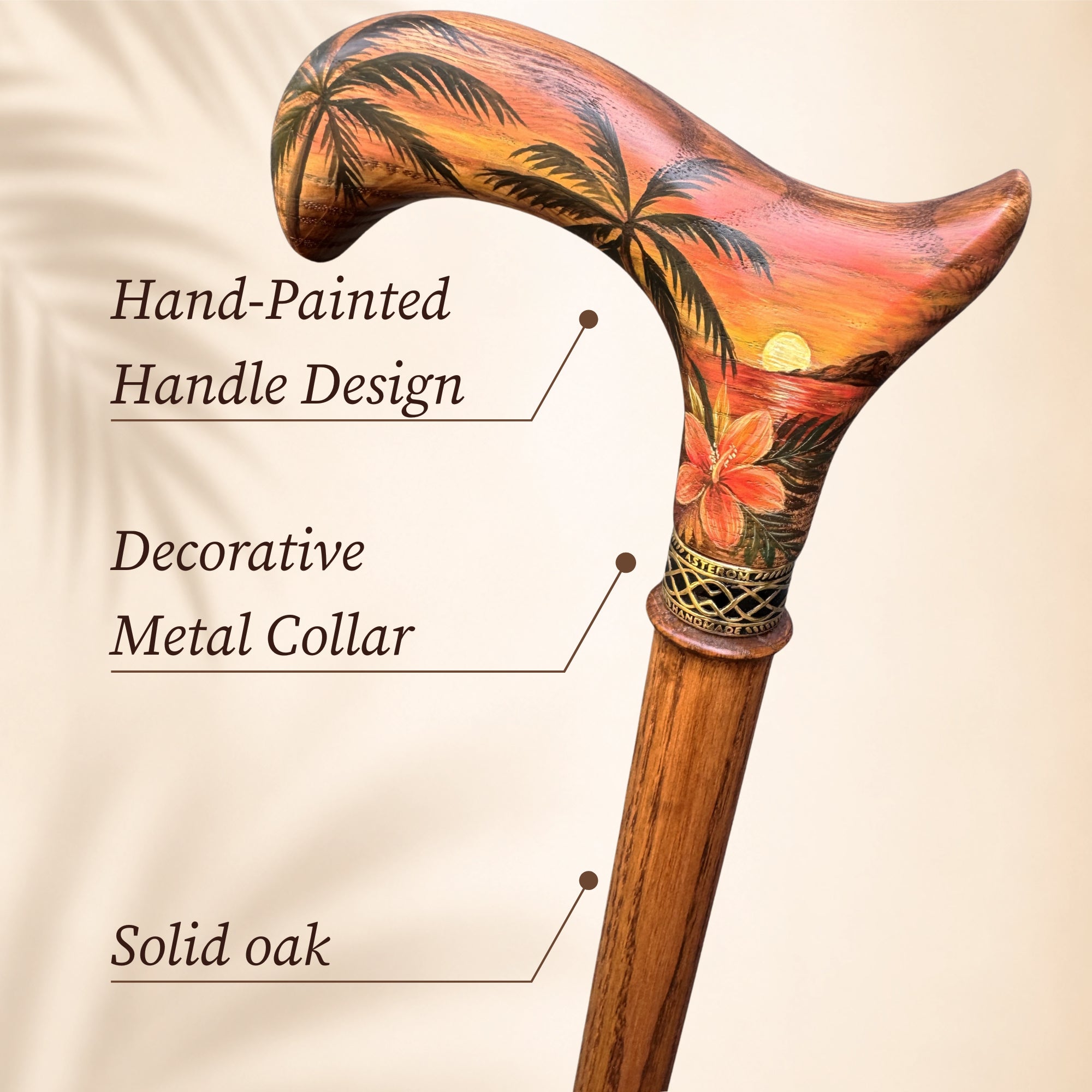 Hand-Painted Tropic Cane - Unusual Stylish Walking Stick