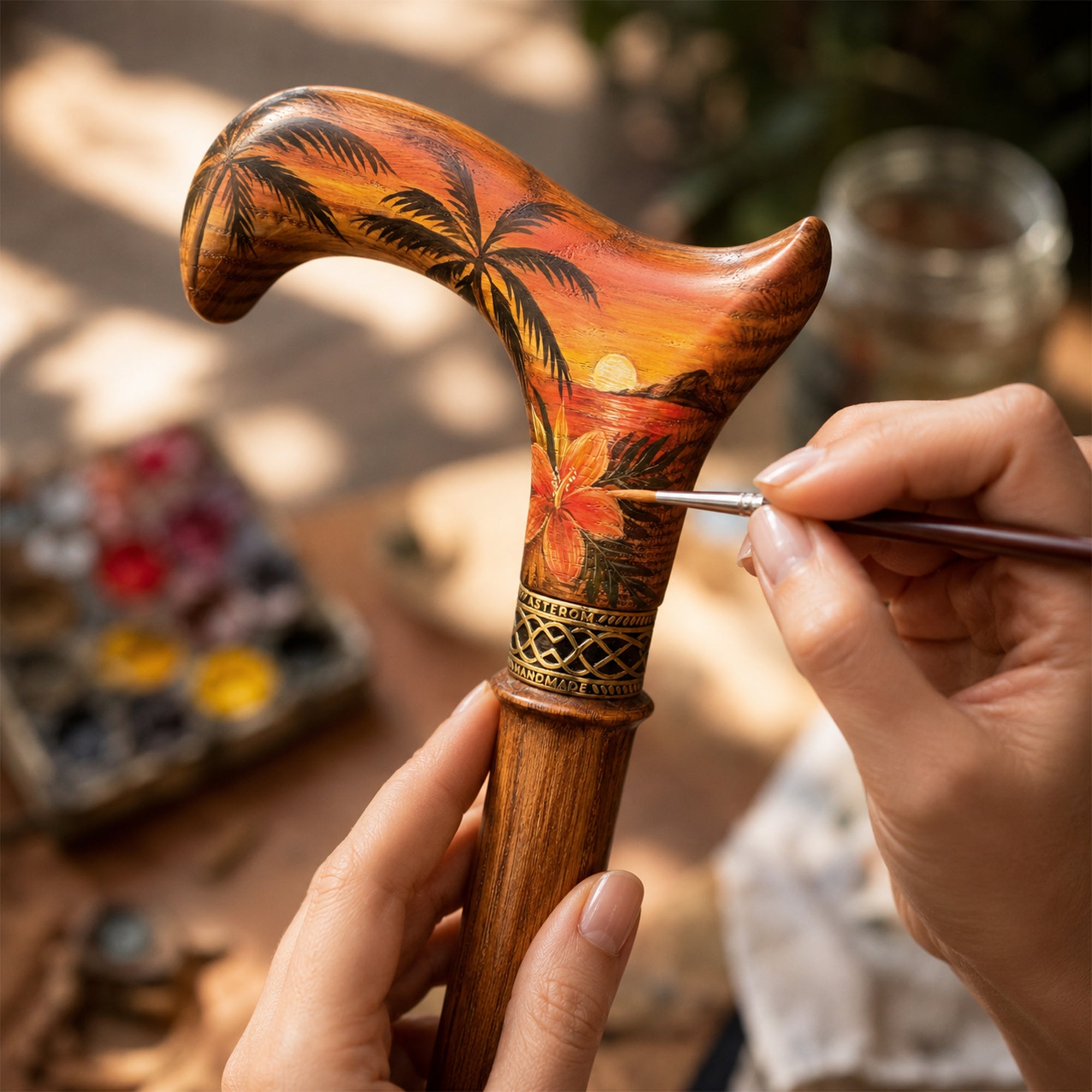 Hand-Painted Tropic Cane - Unusual Stylish Walking Stick