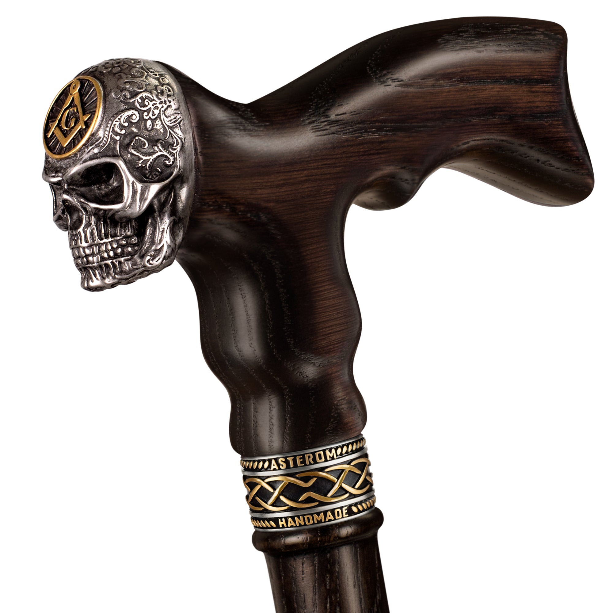 Masonic Skull Walking Cane - Custom Length and Color