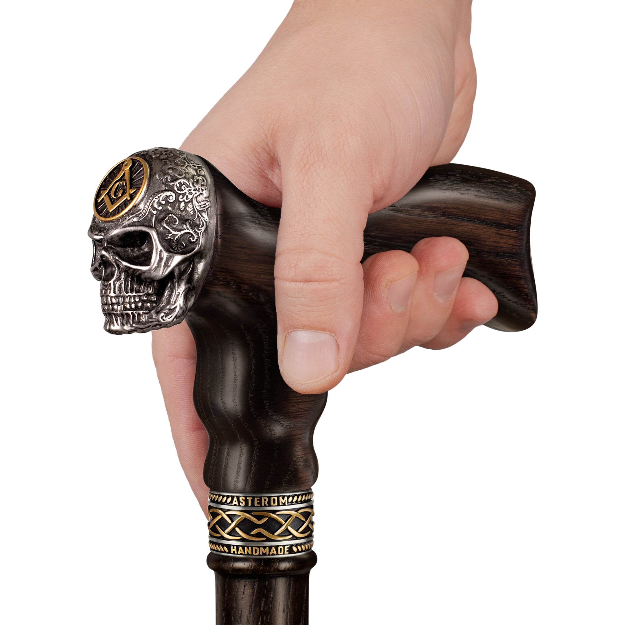 Masonic Skull Walking Cane - Custom Length and Color