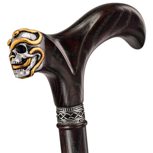 Skull with Snakes Walking Cane Custom Length and Color