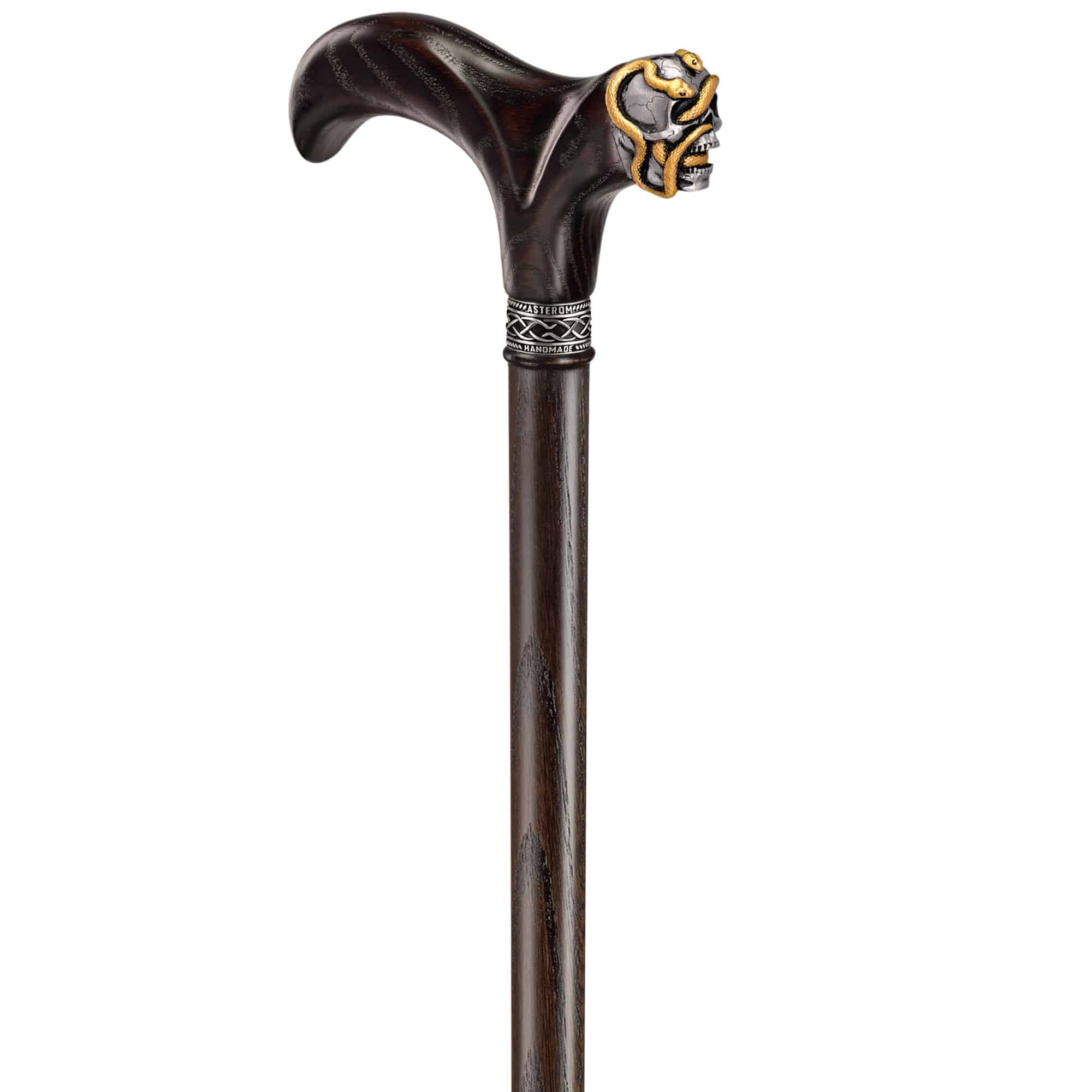 Skull with Snakes Walking Cane Custom Length and Color