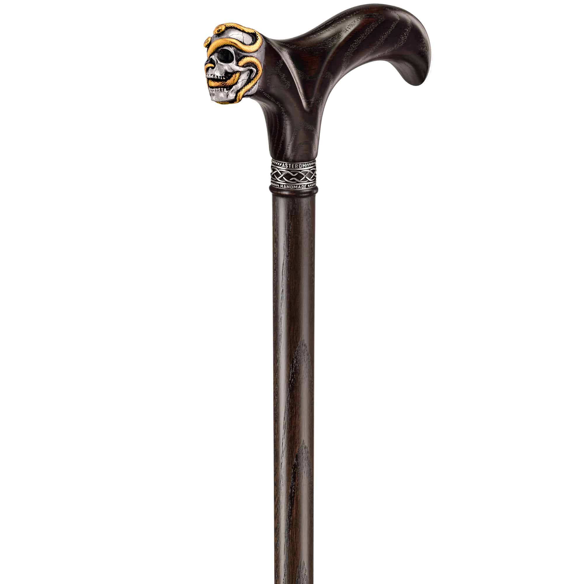 Skull with Snakes Walking Cane Custom Length and Color