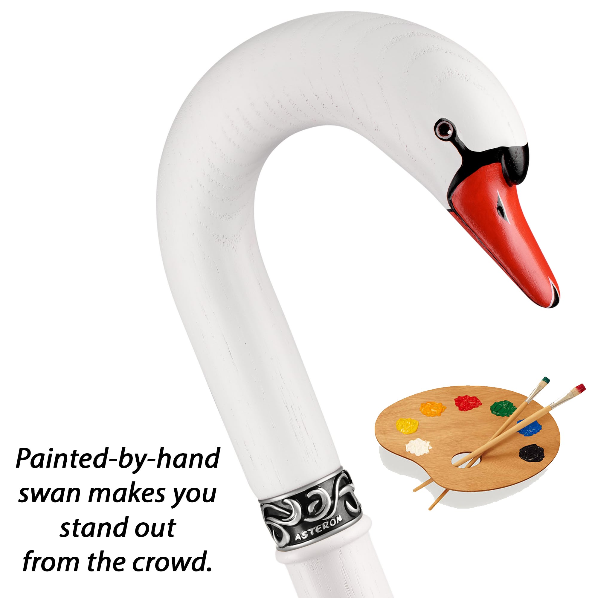 Swan Walking Cane - Custom Length and Color