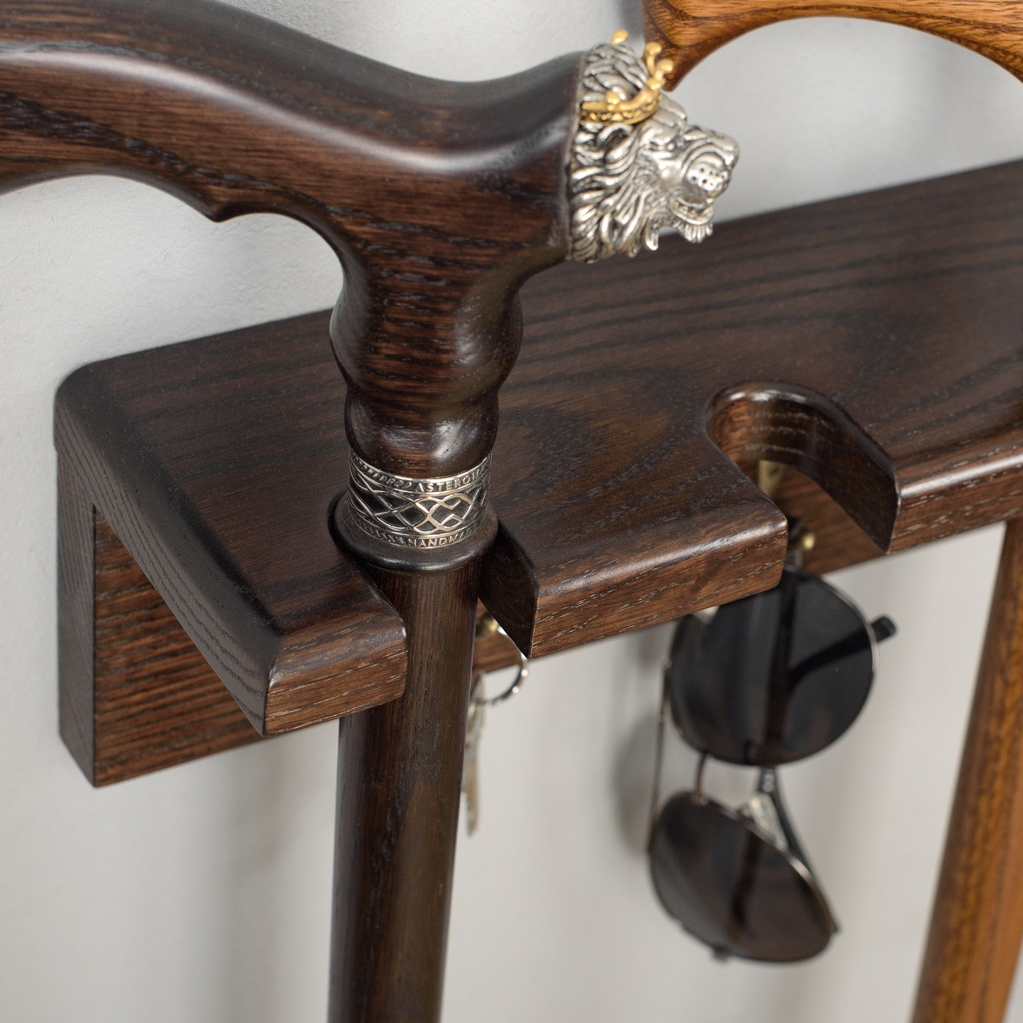 Custom Stylish Wooden Wall Holder for Canes Walking Sticks