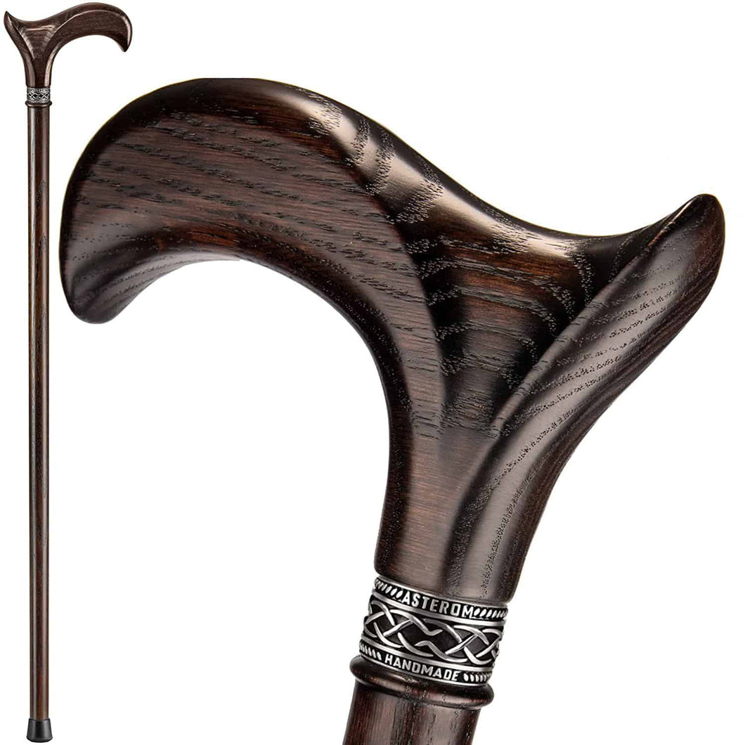 Handmade Ergonomic Wooden Cane for Men and Women