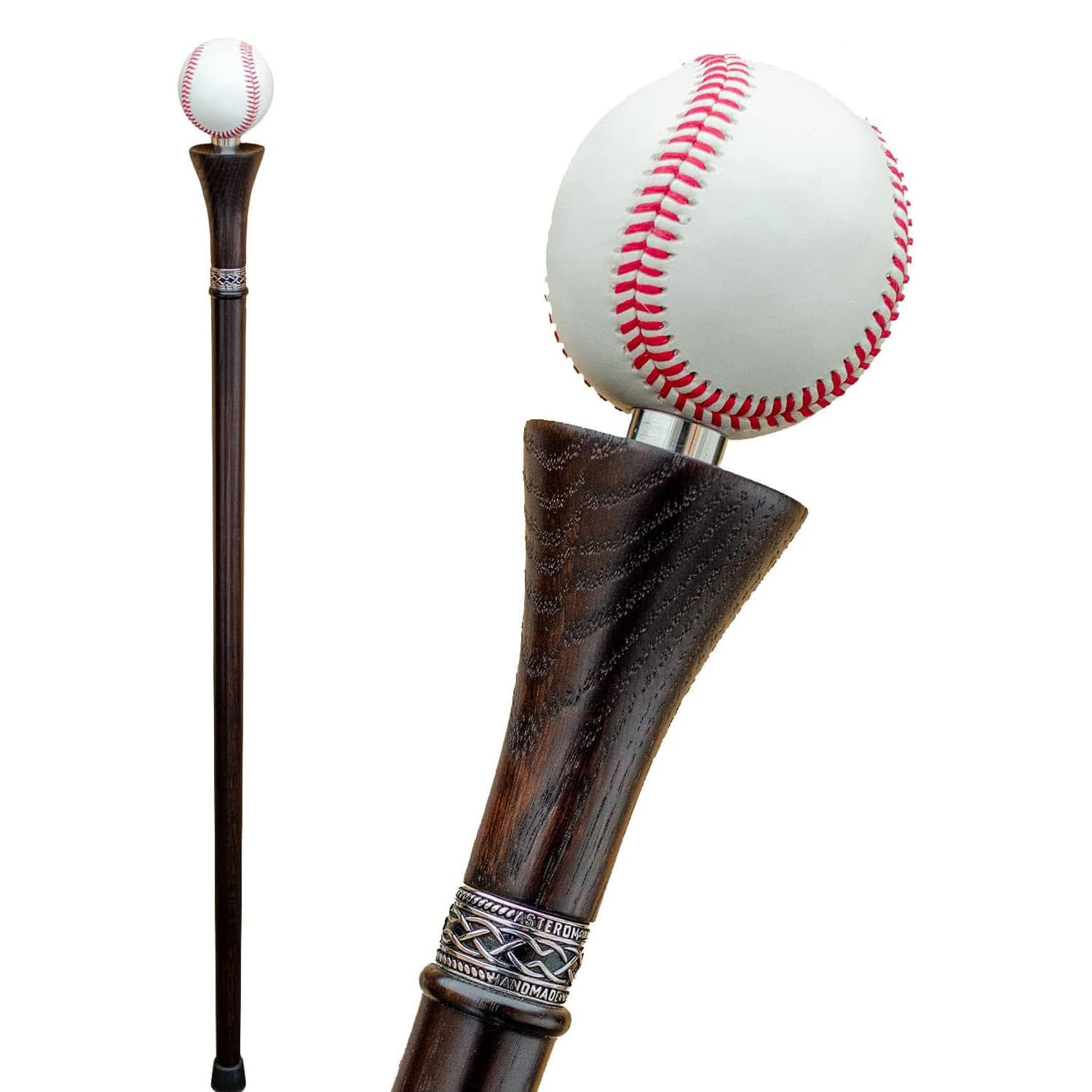 Baseball Walking Cane Sturdy Fully Carved Canes Sticks