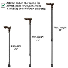 Carbon Adjustable Cane with Ergonomic Wooden Handle